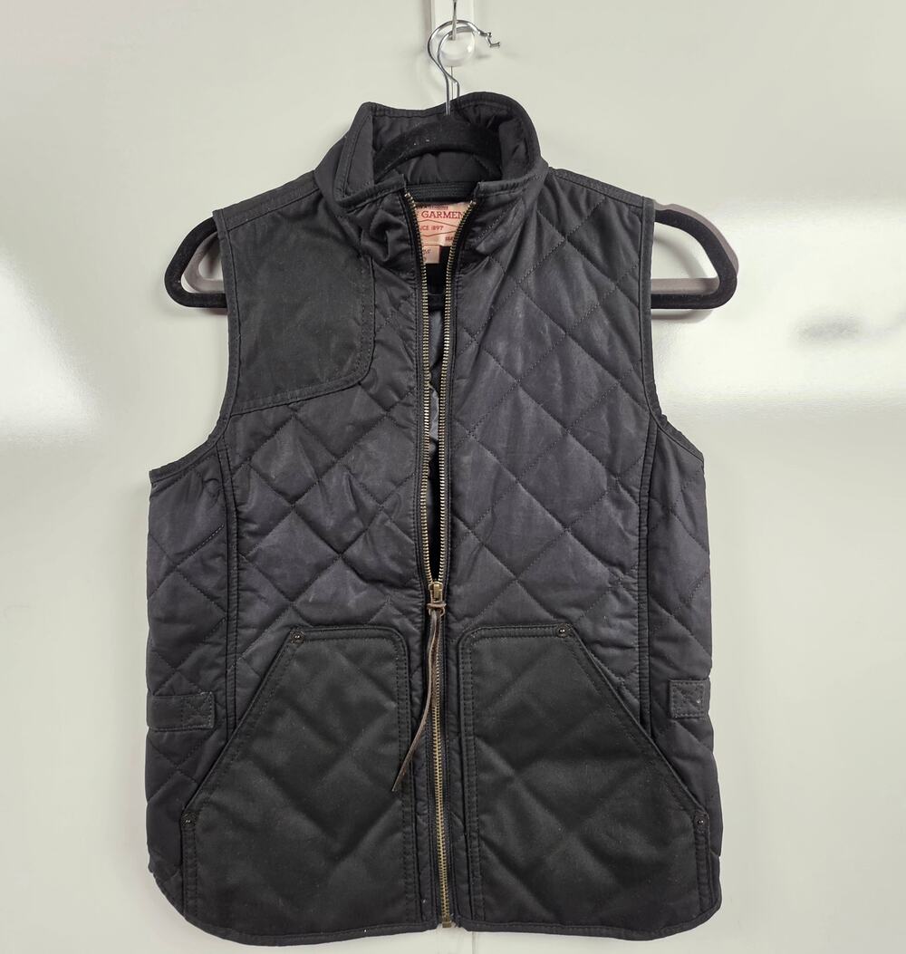 Filson 20168 Women's XS Black Quilted Field Vest Waxed Utility Shooting 0086
